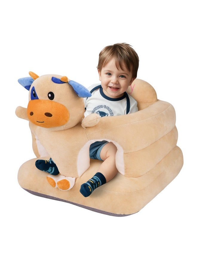 KAKIBLIN Baby Sit Up Chair Baby Support Sofa, Baby Sofa Chair, Soft Plush Cartoon Animals Learning to Sit Cushion Seats for Toddlers 3-24 Month Infant Sitting Chair (Cow) - Image 2