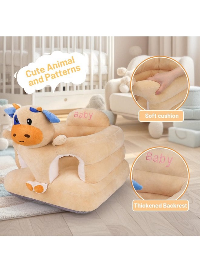 KAKIBLIN Baby Sit Up Chair Baby Support Sofa, Baby Sofa Chair, Soft Plush Cartoon Animals Learning to Sit Cushion Seats for Toddlers 3-24 Month Infant Sitting Chair (Cow) - Image 5