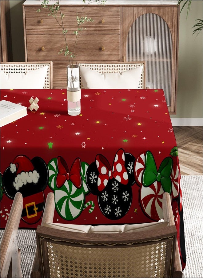Yarcooly Christmas Tablecloth Rectangle 60×80 Inch New Year Xmas Home Party Decor - Image 2