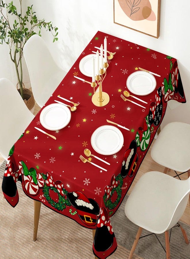 Yarcooly Christmas Tablecloth Rectangle 60×80 Inch New Year Xmas Home Party Decor - Image 3