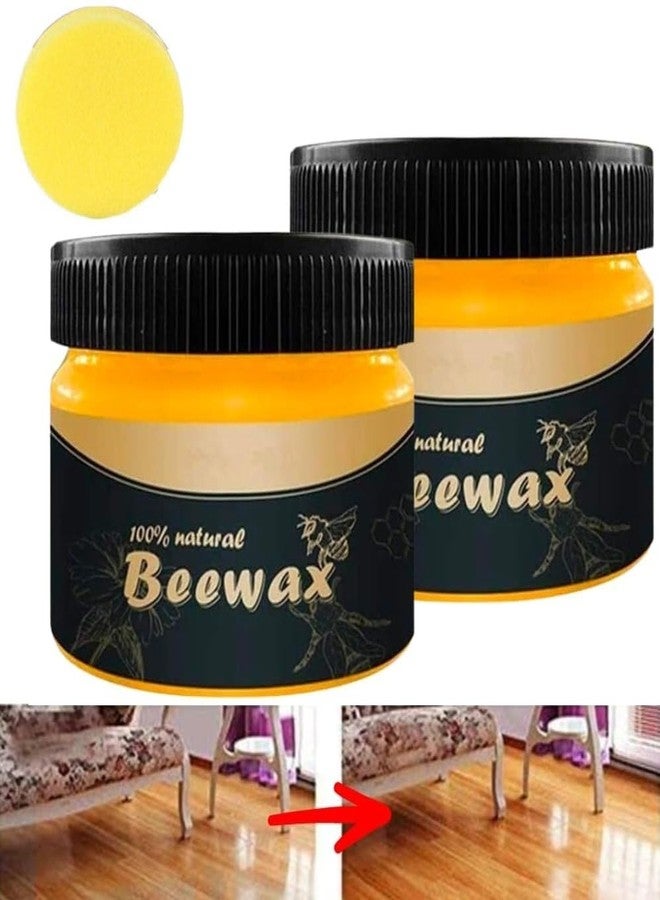 Barasti® Beewax Furniture Polish with sponge, Natural Traditional Beewax Wood Polish Shine for Furniture, Wood, Cabinet, Wardrobe for Restoring Back Wood Shine Polish (1) - Image 1
