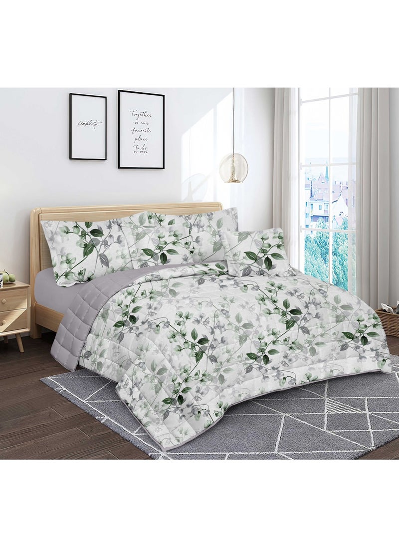Red Rose A practical summer double bed sheet with a printed design to suit your room's decor, made of microfiber, measuring 230*250cm.  - Image 1