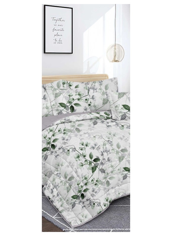 Red Rose A practical summer double bed sheet with a printed design to suit your room's decor, made of microfiber, measuring 230*250cm.  - Image 3