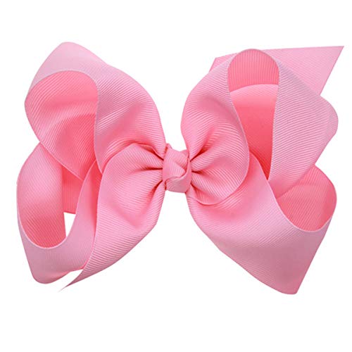 Patiky Hair Clips Boutique Hair Bows Alligator Clip for Women Girl Hairpin 6 Inch Large Cheer Bow Clip Handmade Bowknot Barrettes Hair Accessories TSFJ02 (Pink) - Image 1