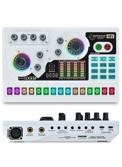 Professional Audio Mixer,SX96 Live Sound Card and Audio Interface Sound Board with Multiple DJ Mixer Effects,Voice Changer and LED Light,Prefect for Streaming/Podcasting/Gaming/Recording/YouTube/PC