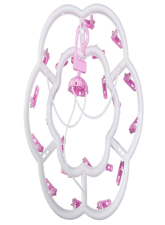 FASHRAMP PUTHAK Plastic Round Cloth Drying Stand with 24 Clips – Baby Clothes Hanger for Indoor & Outdoor Use (Set of 1) Random Color Will Be Sent - Image 3