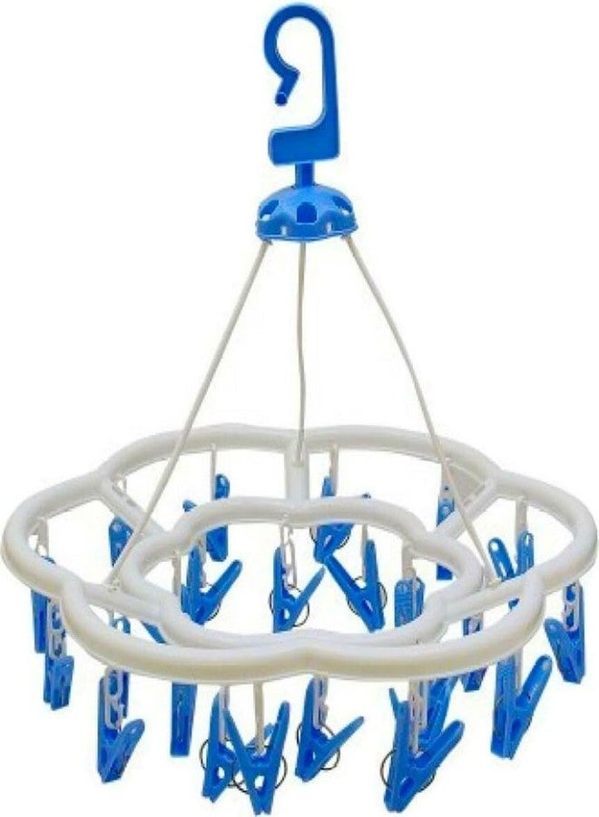 FASHRAMP PUTHAK Plastic Round Cloth Drying Stand with 24 Clips – Baby Clothes Hanger for Indoor & Outdoor Use (Set of 1) Random Color Will Be Sent - Image 1