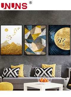 UNUNS 3PCS Abstract Boho Wall Art Prints,Minimalist Geometric Boho Wall Art,Bird pattern Art Canvas Painting Pictures For Bedroom Living Room Bathroom Boho Room Decor,40x60cm,Unframed((Only Drawing Core))  - Image 1