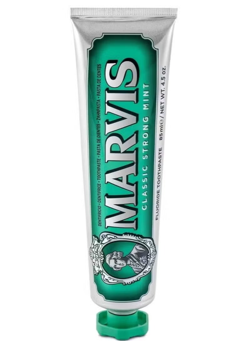 Marvis Classic Strong Mint Toothpaste, Intense Freshness, Plaque Removal, Sparkling White Smile 85ml - Image 1