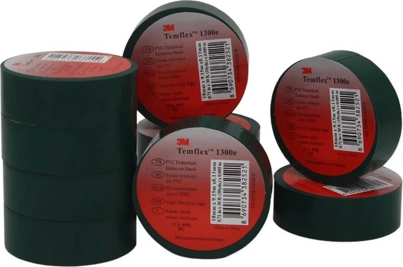 3M ™ Temflex™ 1300e Electrical Insulation Tape, Black - Pack of 10 (18mm x 9.5m)