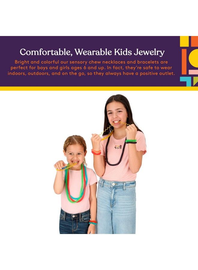 Special Supplies Chewy Jewelry Sensory Translucent Necklaces And Bracelets 16 Pack Soft And Flexible Silicone Interactive Stress And Anxiety Relief For Kids Supports Add Adhd Autism - Image 5