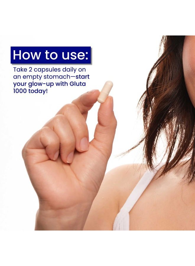 RELUMINS مكمل L جلاوتاثيون - جلاوتاثيون مخفض 1000 ملغ مع حمض ألفا ليبويك وكبسولات ورد الورد لبشرة مغذية وأكثر نعومة، 60 كبسولة (عبوة من 1) - Image 4