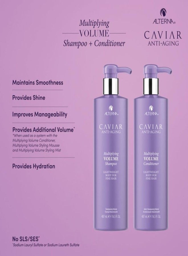 Alterna Haircare CAVIAR Anti-Aging Multiplying Volume Shampoo and Conditioner 16.5 oz | For Fine, Thin Hair | Create Instant Volume and Thickness | Sulfate Free - Image 2