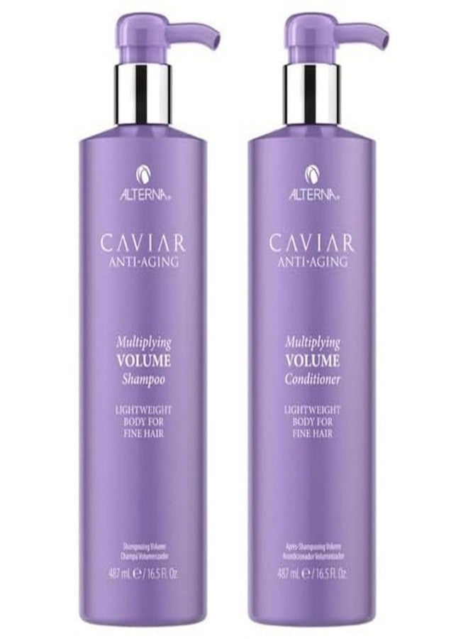 Alterna Haircare CAVIAR Anti-Aging Multiplying Volume Shampoo and Conditioner 16.5 oz | For Fine, Thin Hair | Create Instant Volume and Thickness | Sulfate Free - Image 1
