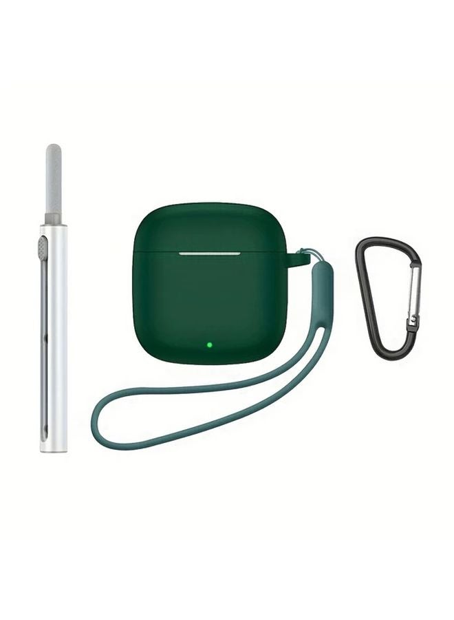 Huawei Freebuds SE2 SE3 Silicone Case Set Dark Green With Cleaning Pen And Metal Hook - Image 1