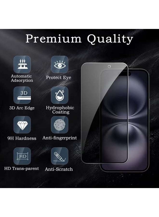 2 PACK iPhone 17 Privacy Screen Protector + 2 PACK Camera Lens Protector, Ultra Top 9H+ Tempered Glass, Full Coverage Screen - Image 5