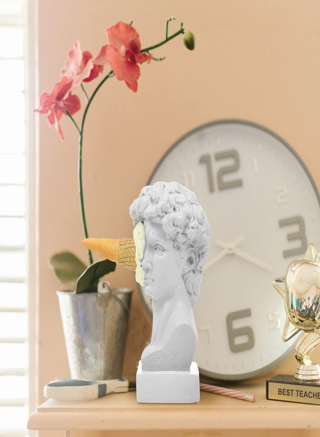PRETYZOOM Greek David Head Ice Cream Resin Sculpture - Stylish Decorative Statue for Home, Office, Bookshelf, Coffee Table Decor - Image 3