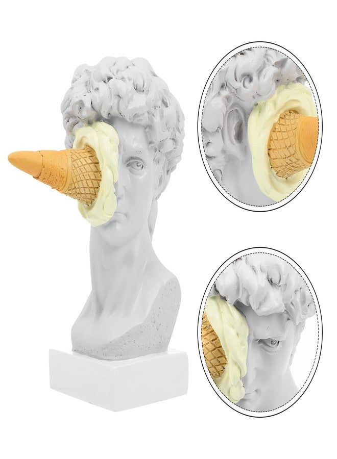 PRETYZOOM Greek David Head Ice Cream Resin Sculpture - Stylish Decorative Statue for Home, Office, Bookshelf, Coffee Table Decor - Image 5