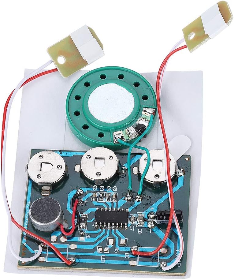 comfrt DIY Sound Chip, 30s Recordable Music Sound Voice Module Chip Audio Cards with Button Battery Wired Double Button Control - Image 1