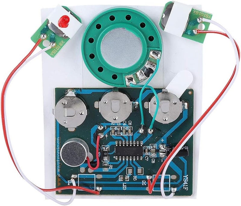 comfrt DIY Sound Chip, 30s Recordable Music Sound Voice Module Chip Audio Cards with Button Battery Wired Double Button Control - Image 4