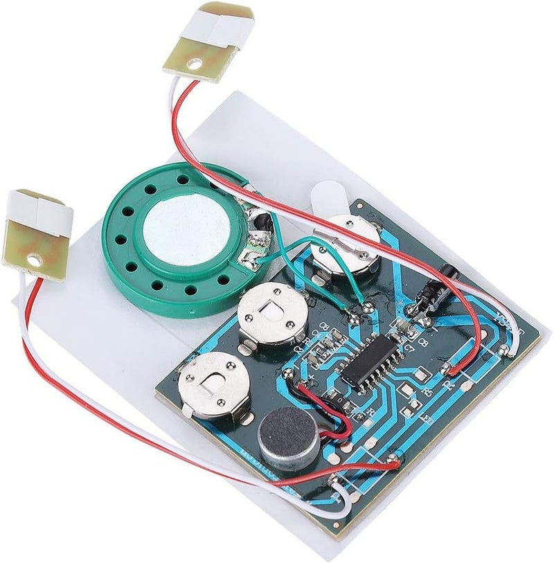 comfrt DIY Sound Chip, 30s Recordable Music Sound Voice Module Chip Audio Cards with Button Battery Wired Double Button Control - Image 2