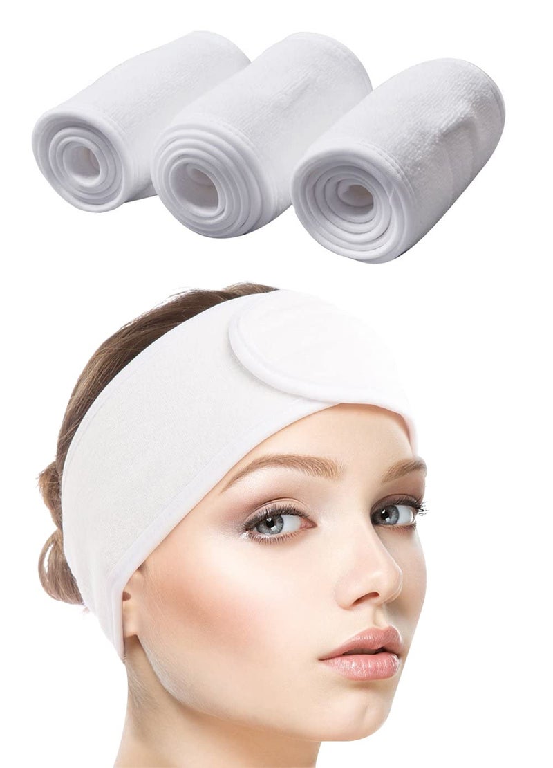 شريط رأس سبا SINLAND للنساء ناعم للغاية قابل للتعديل مع شريط سحري، رباط رأس مرن للاستحمام، قناع وجه، يوجا