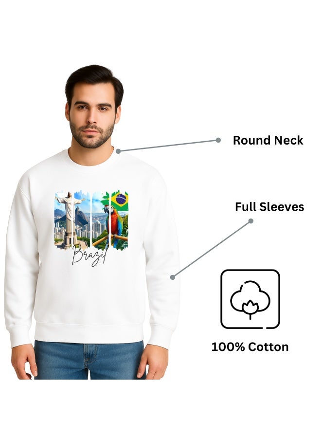 PRINTSHOP4ME Brazil Men’s Sweatshirt–Cotton Full Sleeve Sweatshirt–Comfortable And Stylish–Printed Brazil Design For Casual Wear,Travel And Outdoor Activities  - Image 5