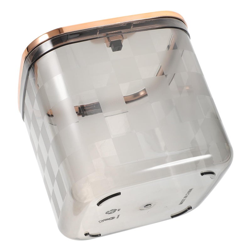Small Desktop Trash Can With Press Lid Portable Gray Mini Wastebasket For Bedroom Office - Image 2