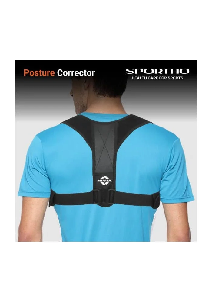 نيفيا Nivia Adjustable Posture Corrector Support for Upper Body - Available in Multiple Sizes and Black Color