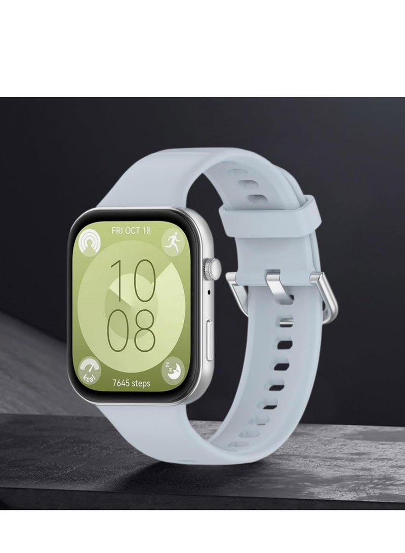 Watch Bands for Huawei Watch Fit 3 Adjustable Silicone Wristband Quick Release Strap Sport Replacement Band Compatible with Huawei Watch Fit3 Smart Watch ( Light Blue) - Image 5