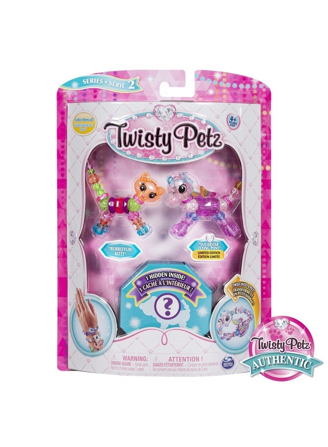 Twisty Petz, Series 2 3-Pack, Bubblegum Kitty, Sugarstar Flying Pony and Surprise Collectible Bracelet Set for Kids - Image 1