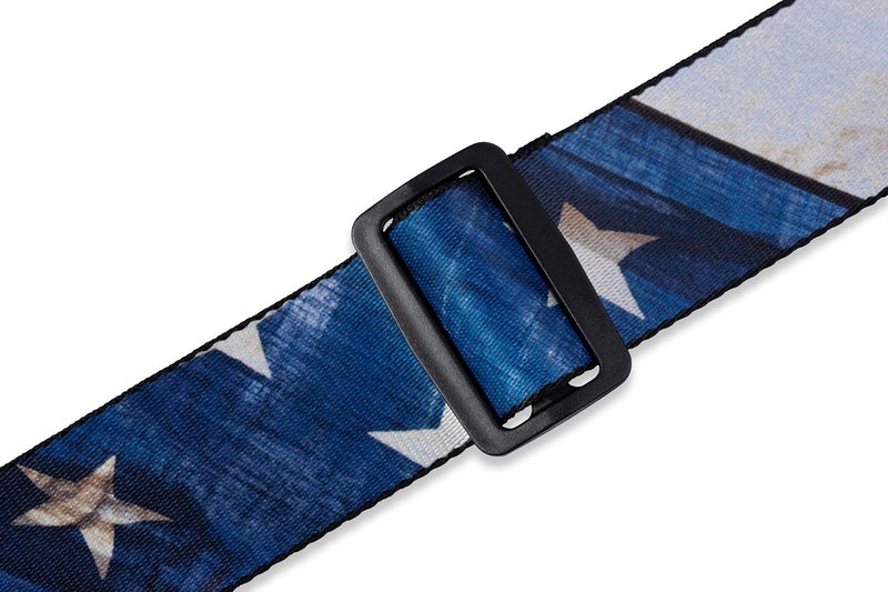 Levy's Leathers MDP-US 2" polyester guitar strap with sublimation printed distressed flag design - Image 3