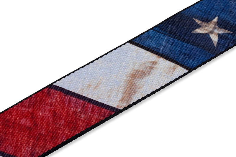 Levy's Leathers MDP-US 2" polyester guitar strap with sublimation printed distressed flag design - Image 4