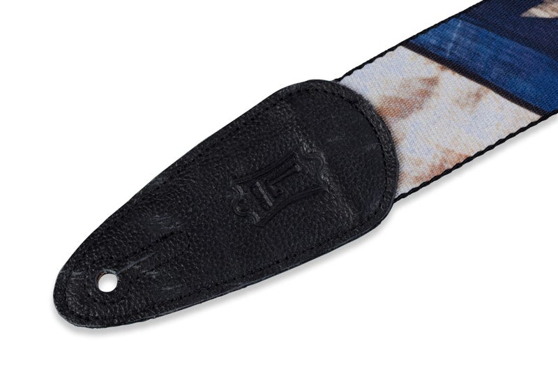 Levy's Leathers MDP-US 2" polyester guitar strap with sublimation printed distressed flag design - Image 2