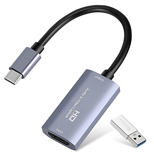 Guermok Video Capture Card, 4K USB3.0 HDMI to USB C Capture Card for Streaming, 1080P 60FPS, Compatible with iPad Mac OS Windows, Quest 3, OBS, PS5/4, Switch2/1, Xbox, Camera (Silver) - Image 1