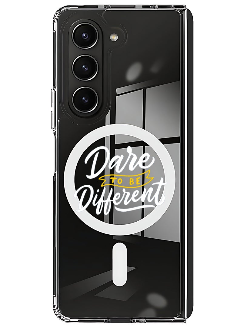 Theodor Magnetic Case for Samsung Galaxy Z Fold 5 Compatible with MagSafe Wireless Charging, Shockproof Phone Bumper Cover dare to be different - Image 1