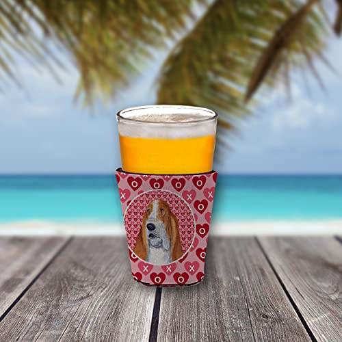 Caroline's Treasures SS4528RSC Basset Hound Hearts Love and Valentine's Day Red Cup Hugger Cup Cooler Sleeve Hugger Machine Washable Drink Sleeve Hugger Collapsible Insulator Beverage Insulated Holder - Image 5