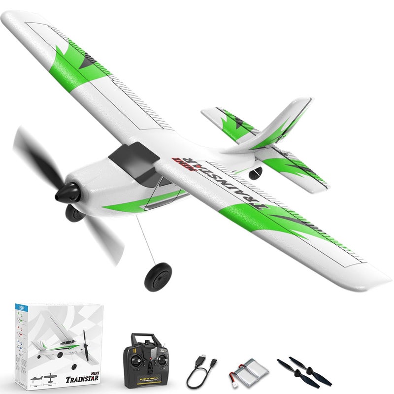 VOLANTEXRC RC Plane Trainer 3CH Remote Control Airplane with Prop Saver 6Axis Gyro Stabilizer 3 Modes to Fly Hobby Radio Controlled Aircraft RTF for Beginners Adults 400mmGreen - Image 3