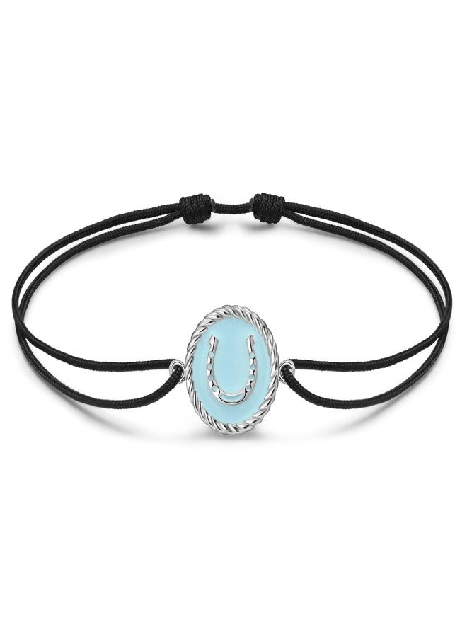 JENDEAR SHINE Horseshoe Anklet for Women, 925 Sterling Silver Charm Handmade Rope Chain Waterproof Adjustable, Summer Beach Jewelry Anklet - Image 1