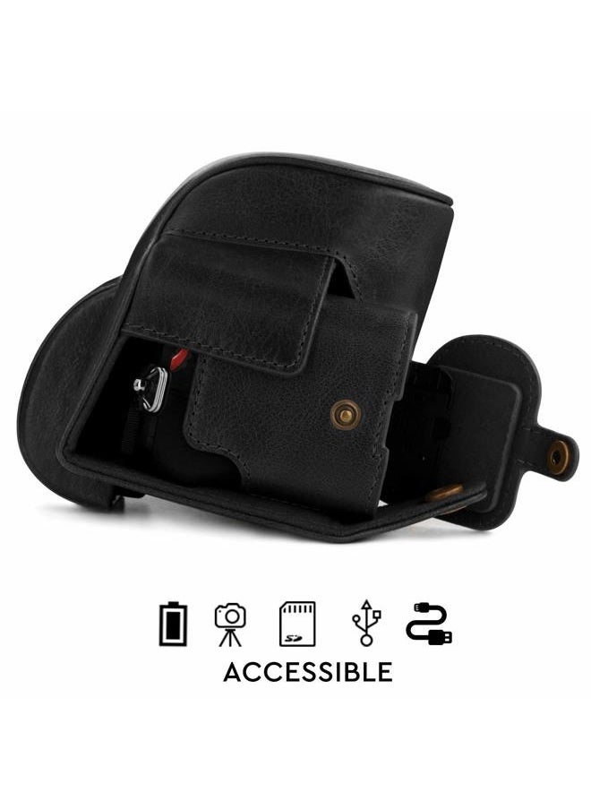 Insta360 - MG1813 Ever Ready Genuine Leather Camera Case Compatible with Nikon Z50 (16-50mm) - Black - Image 1