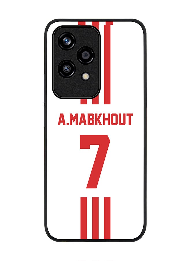 Stylizedd Rugged Black edge case for Honor 200 Lite, Slim fit Soft Case Flexible Anti Drop TPU Gel Thin Cover - Football Team - UAE, Player Name - A.Mabkhout - Image 1