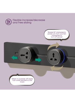 Levin Germany Levin Germany 50cm Power Track – Combo-3 Magnetic Sockets (2 Universal, 1 with USB Type-A & Type-C), Surface & Concealed Mount, Grey Aluminum, 220-240V, 2-Year Warranty  - Image 4