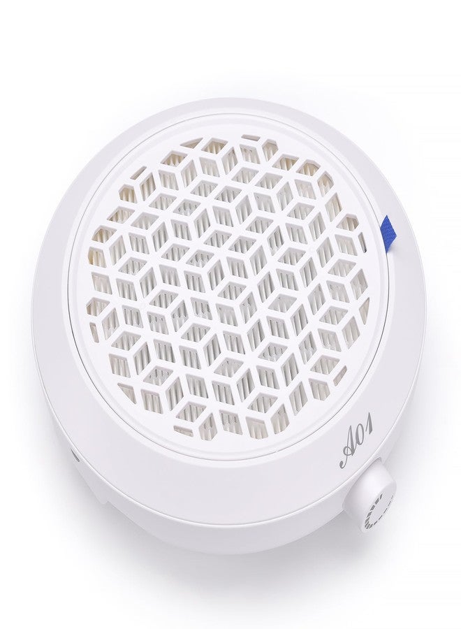 Rolabling Nail Dust Collector with Reusable Filter Compact & Quiet Nail Vacuum Powerful Suction for Acrylic Nail Filing & Polishing White Round Design for Salon, Home, Beginners - Image 1