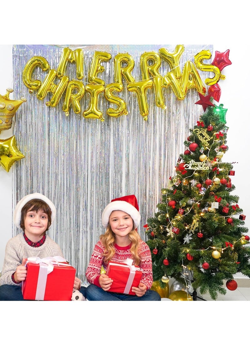 SOLARAE ستارة تينسل لحفلات، ستارة شرائط فضية لامعة بالليلك لتزيين حفلات عيد الميلاد للبنات الأميرات وحفلات البكالوريوس وموضوع النشوة، 2 قطع - Image 4