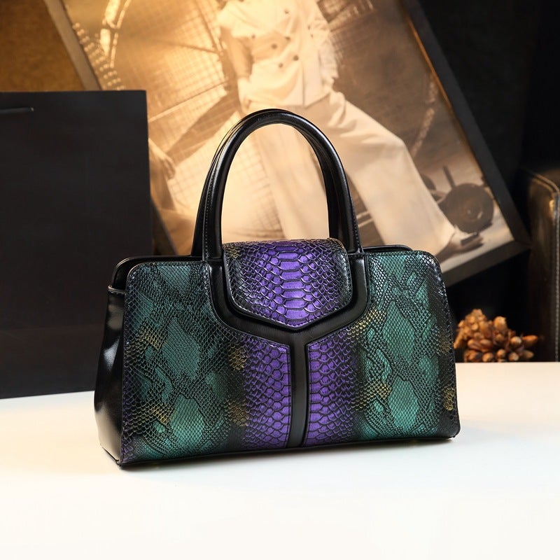 Trendy Snake Print Handbag For Women Model Middle-Aged Mom Crossbody Bag Versatile Large Capacity Shoulder Bag - Image 1