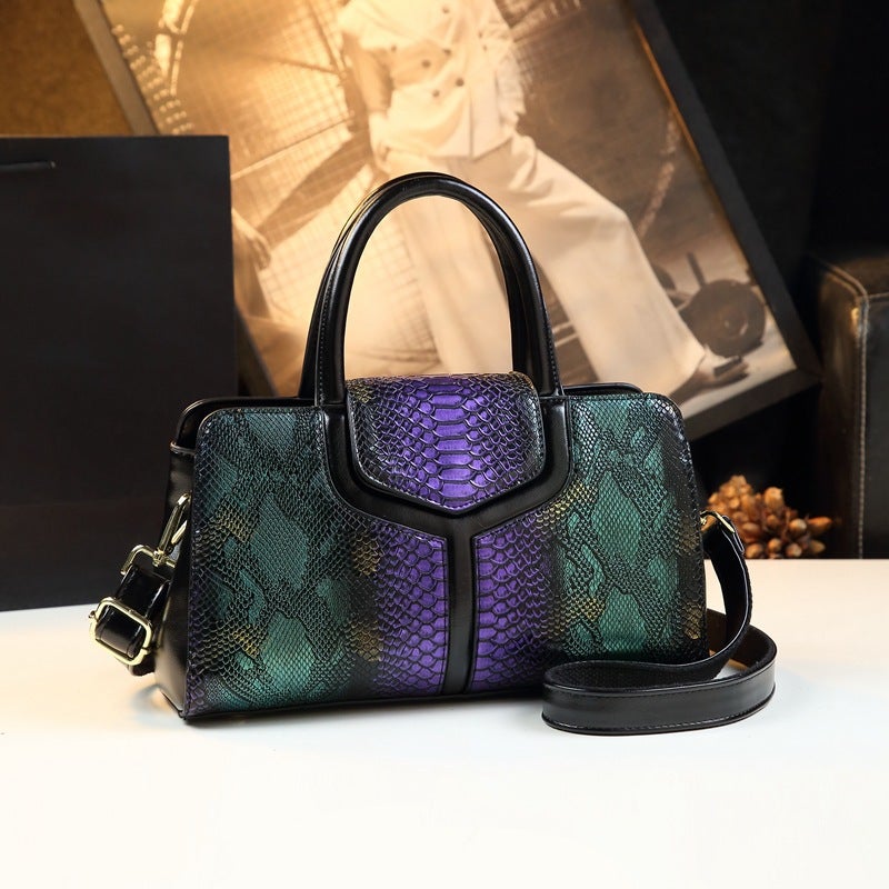 Trendy Snake Print Handbag For Women Model Middle-Aged Mom Crossbody Bag Versatile Large Capacity Shoulder Bag - Image 3