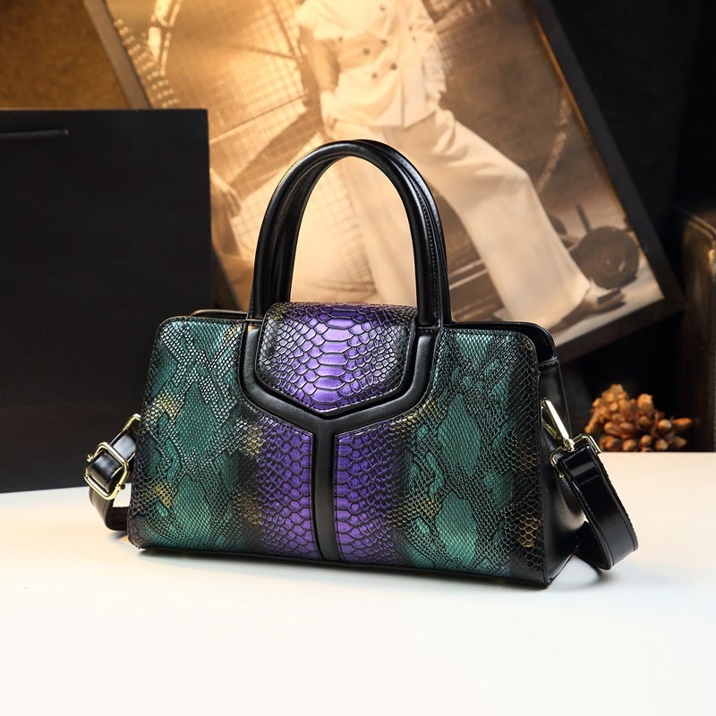 Trendy Snake Print Handbag For Women Model Middle-Aged Mom Crossbody Bag Versatile Large Capacity Shoulder Bag - Image 2