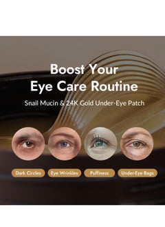 MIZON MIZON 24K Gold and Snail Mucin Hydrogel Under Eye Patches for Puffy Eyes Dark Circles Moisturizing Fine Lines Korean Skincare Pack of (Pack of 2, 120 Pairs)  - Image 3