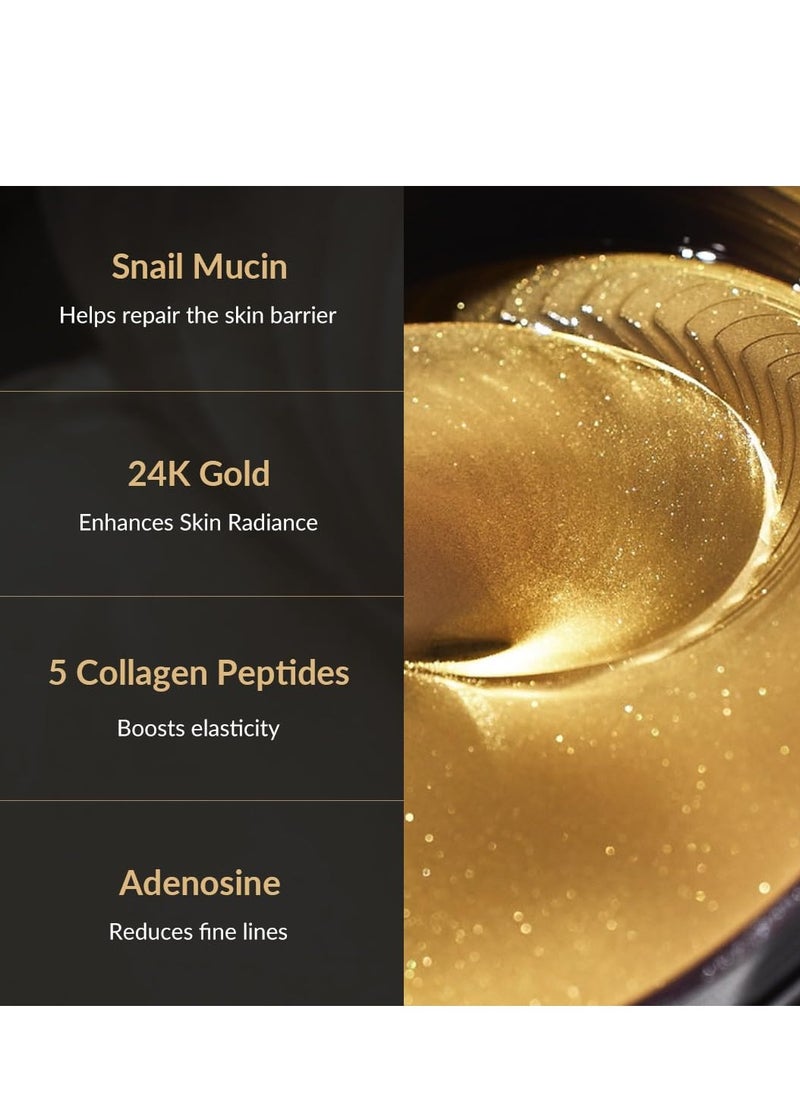 MIZON MIZON 24K Gold and Snail Mucin Hydrogel Under Eye Patches for Puffy Eyes Dark Circles Moisturizing Fine Lines Korean Skincare Pack of (Pack of 2, 120 Pairs)  - Image 2