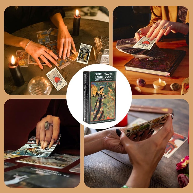 SQUISHCO Tarot Card Deck, Tarot Cards, Learning Cards for Beginners with Meanings Classic Card Set with a Convenient Bag for Beginner and Enthusiast for Party Entertainment (C (Black)) - Image 4